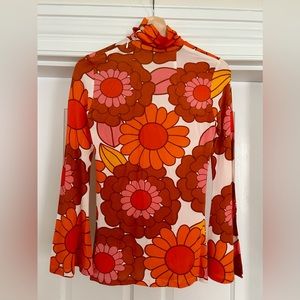 Pas Pour Toi Floral Blouse, Vintage, Size 40